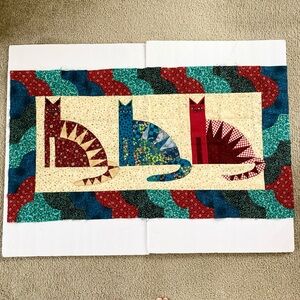 Handmade Quilted Cat Panel